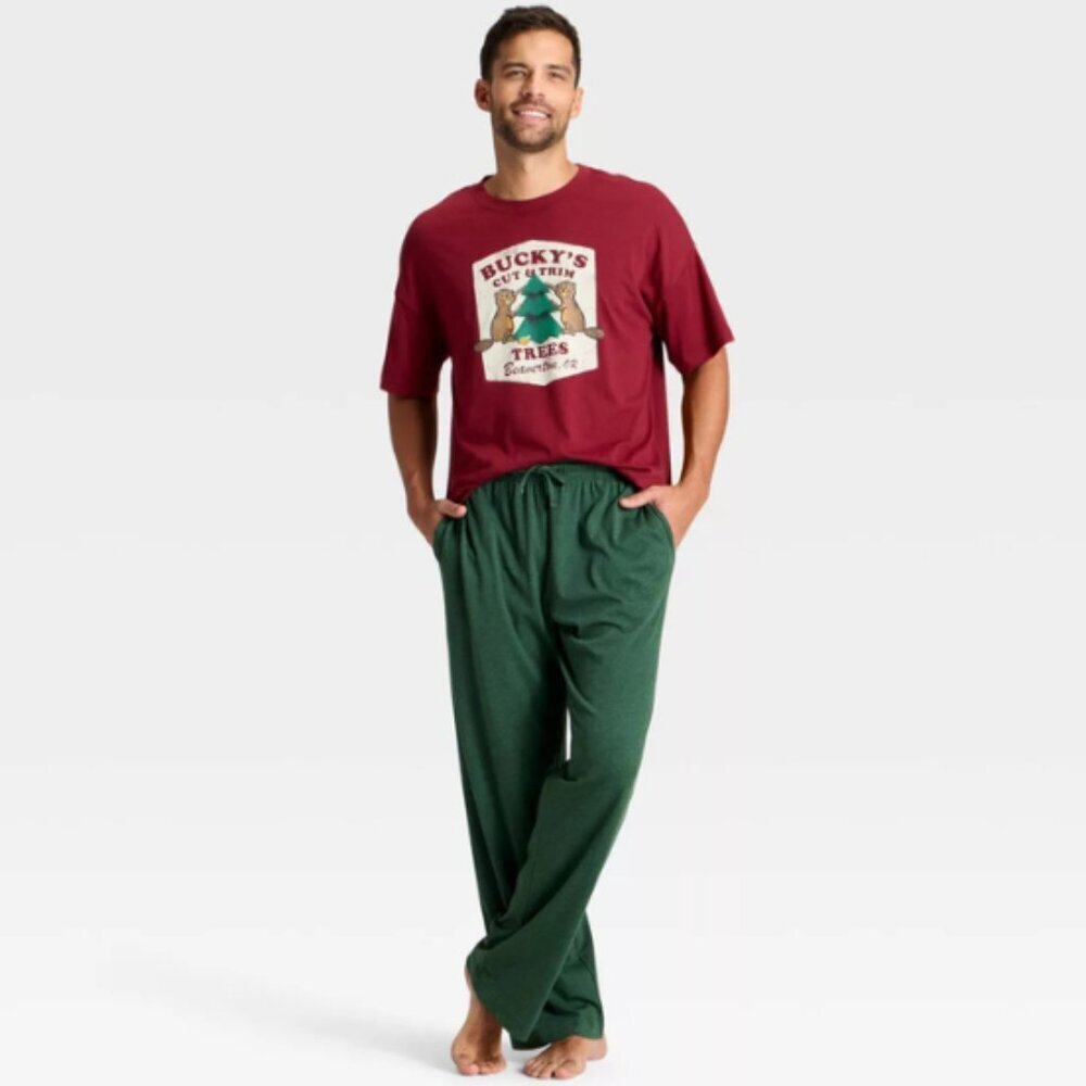 Goodfellow & Co Bucky’s Men’s 2pc Pajama Set Shirt & Pants Size Small Xmas Gift